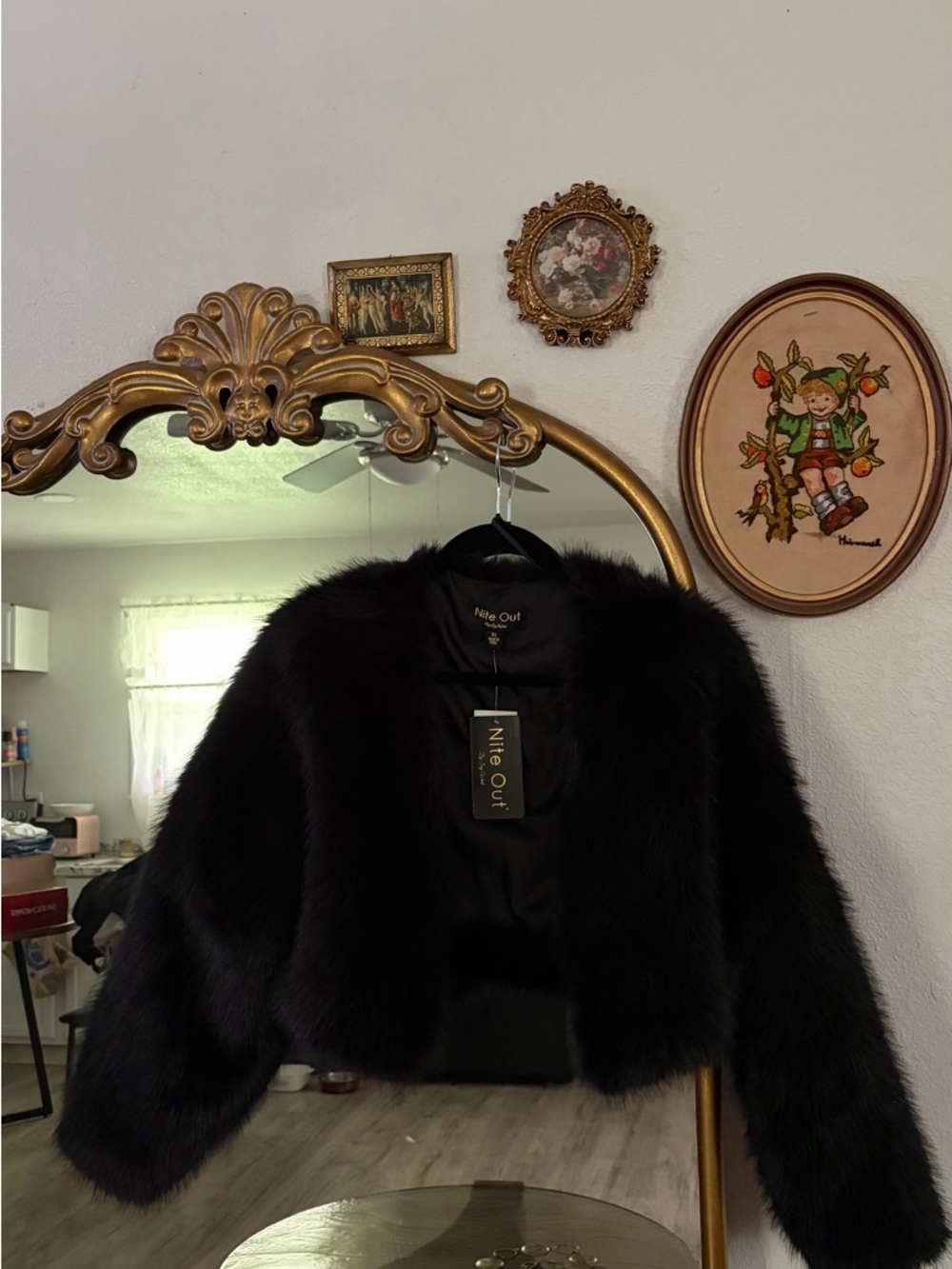 Nite Out Black Faux Fur Cropped Jacket - Women's Teddy Coat